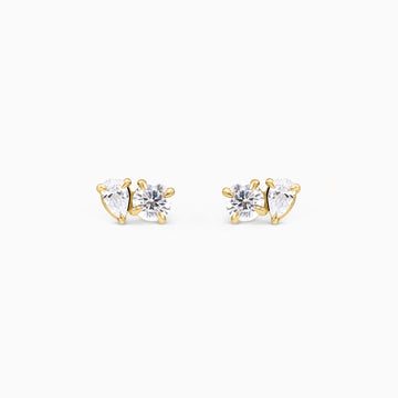 EVIE DIAMOND DUO STUDS Earrings Noble Jewellery