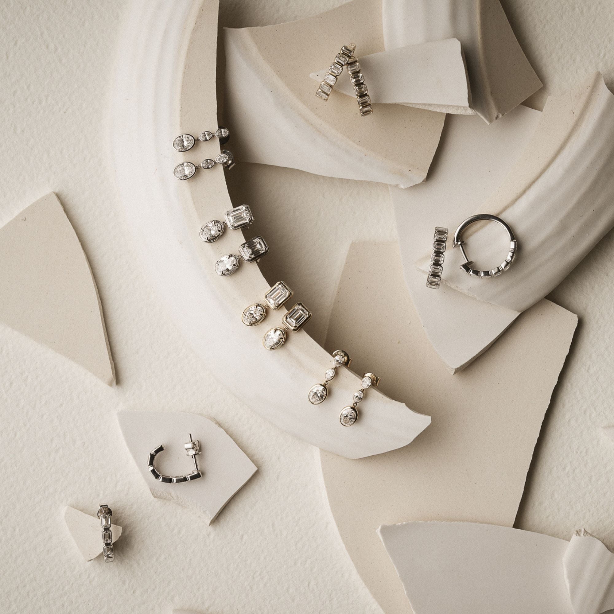 Cassie Emerald Bezel Hoops