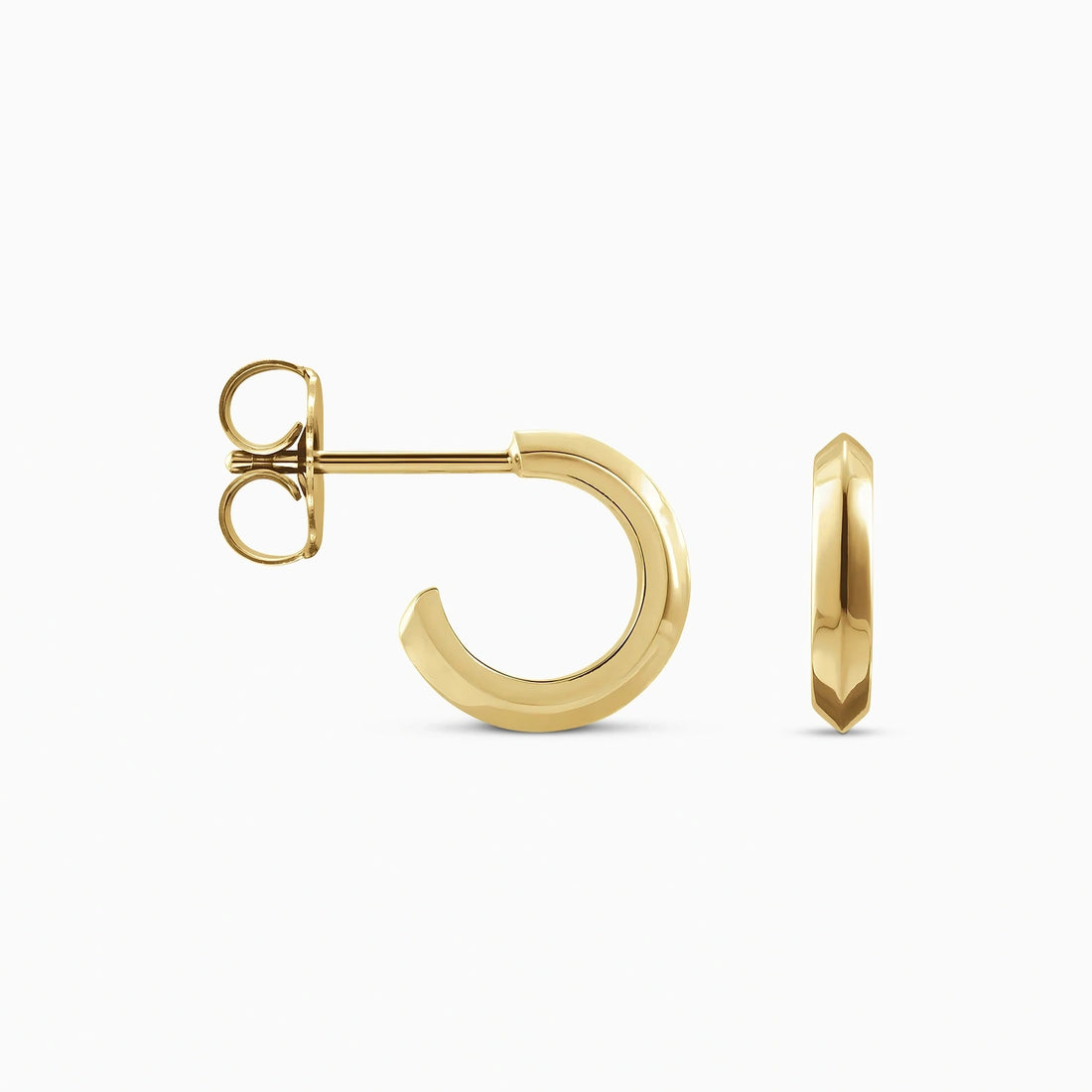SAGE KNIFE EDGE HOOPS Earrings Noble Jewellery