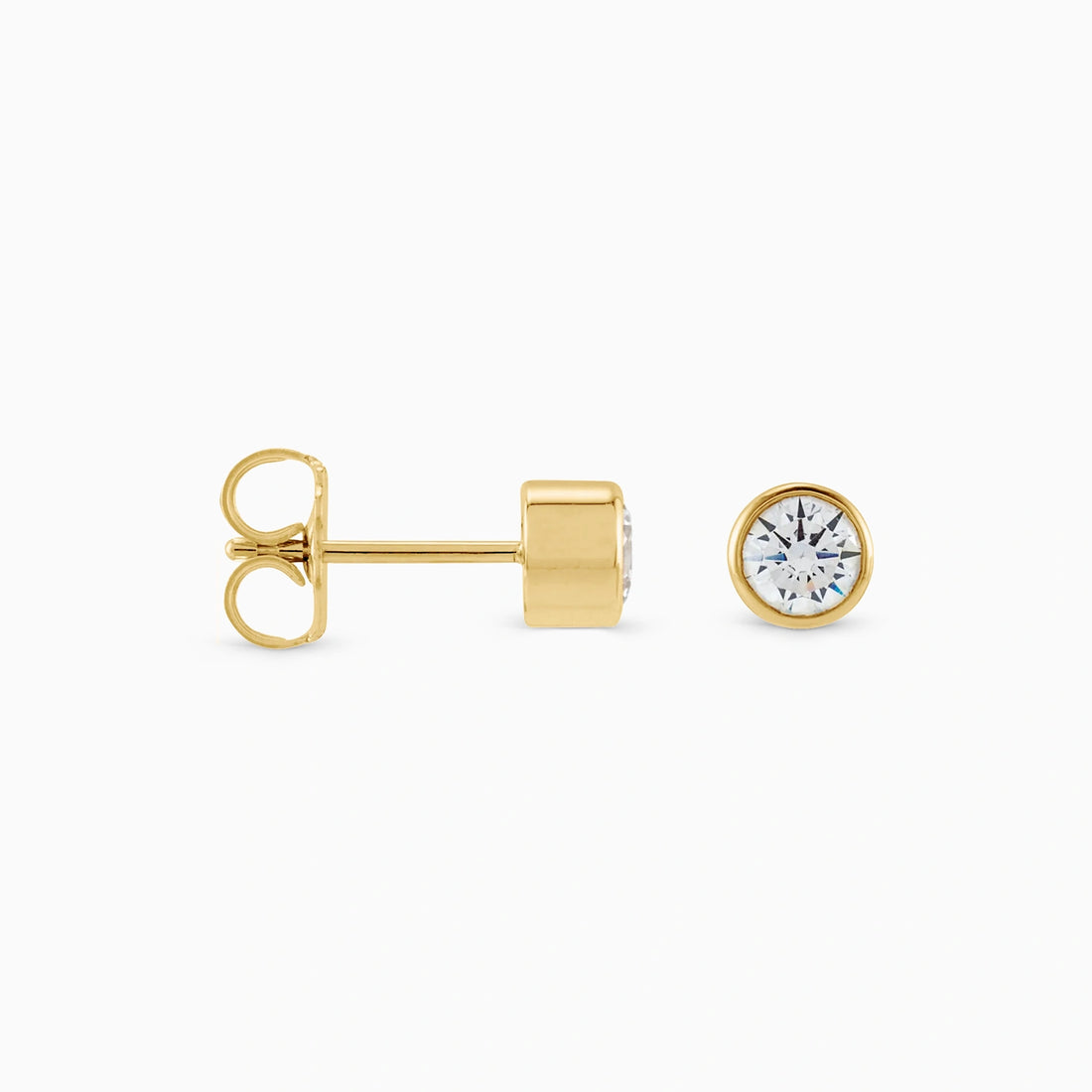ASH BEZEL DIAMOND STUDS Earrings Noble Jewellery