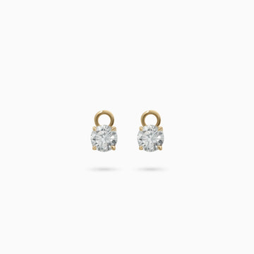 Bella Round Diamond Claw Huggie Charms