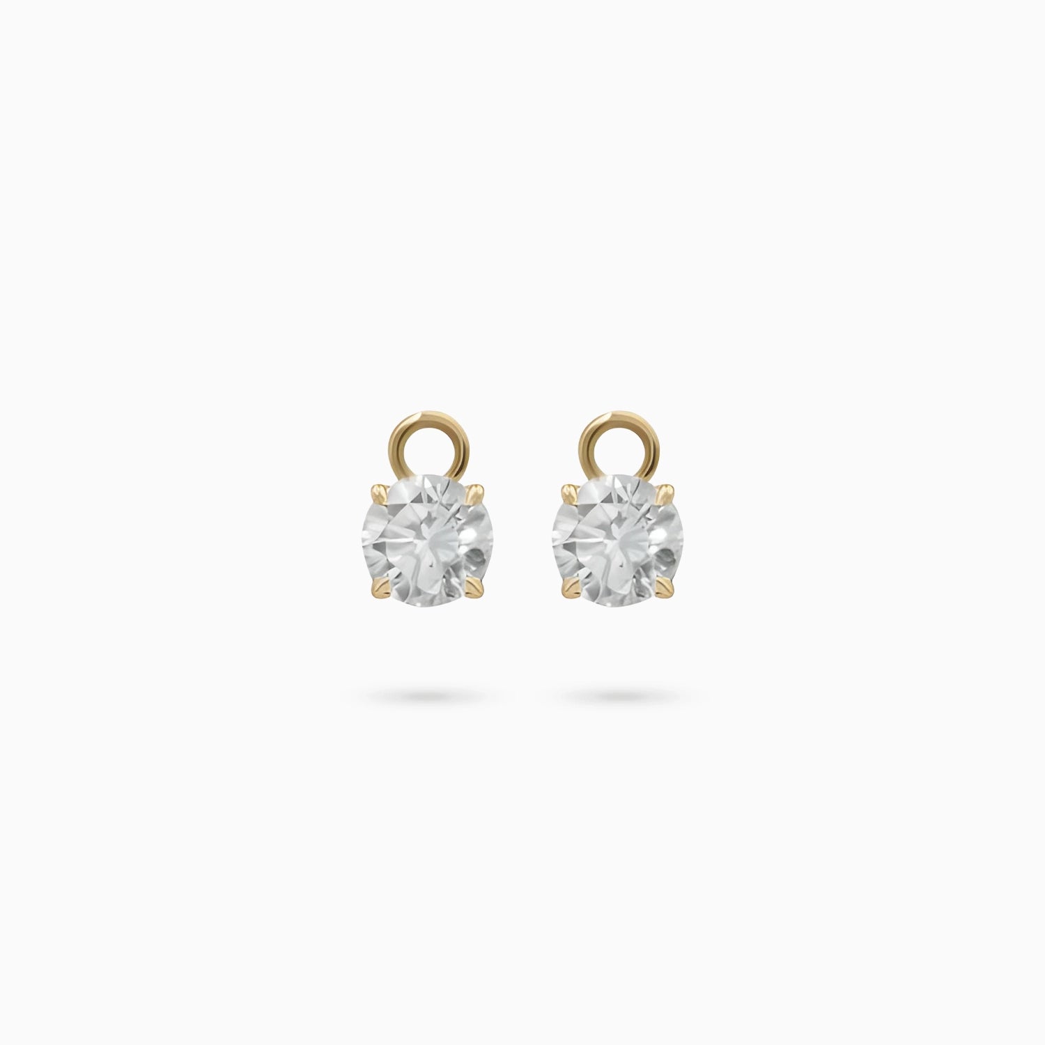 Bella Round Diamond Claw Huggie Charms