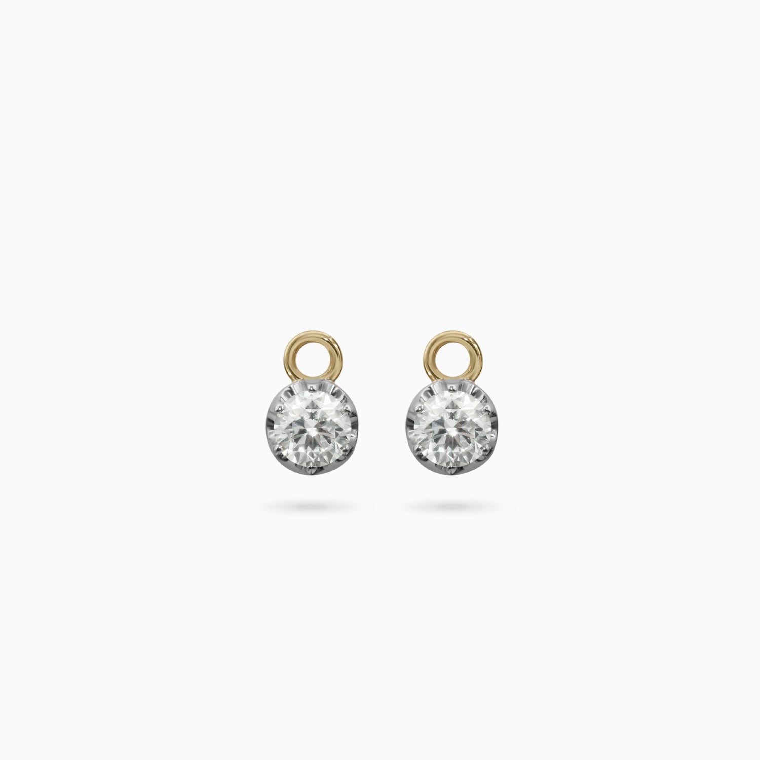 Bella Round Diamond Crown Huggie Charms