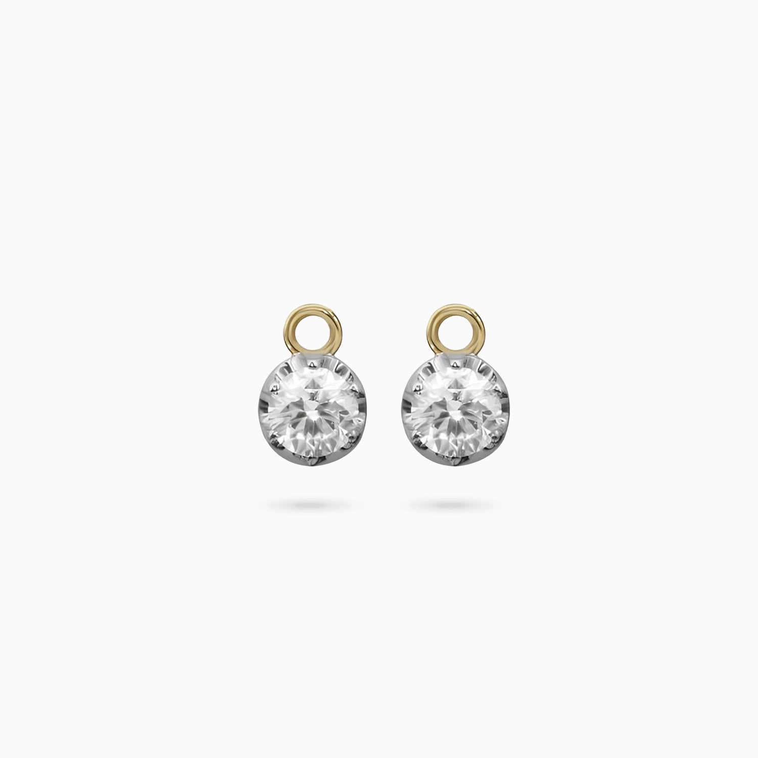 Bella Round Diamond Crown Huggie Charms