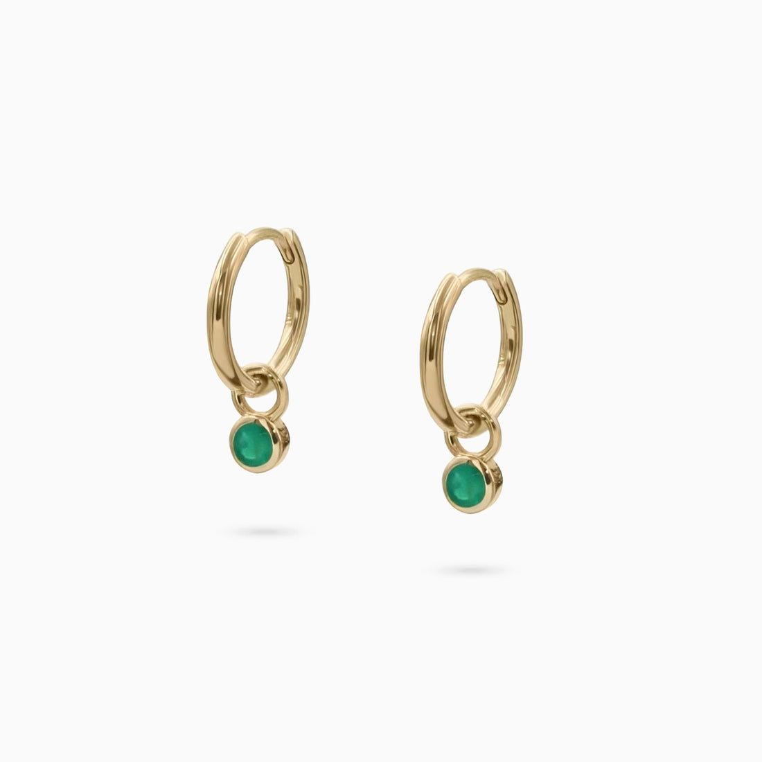 Bella Emerald Bezel Huggie Charms