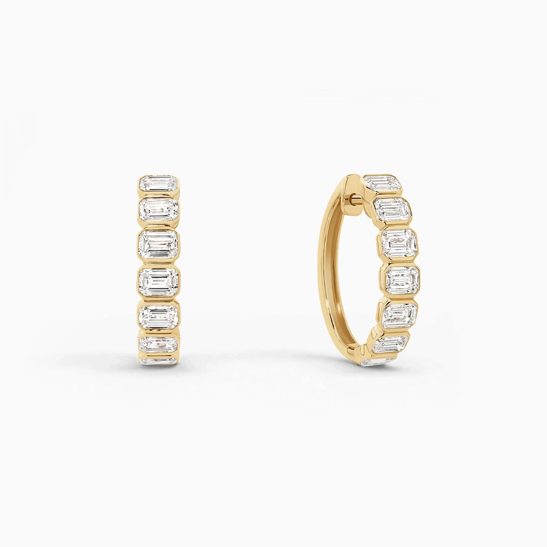 Cassie Emerald Bezel Hoops
