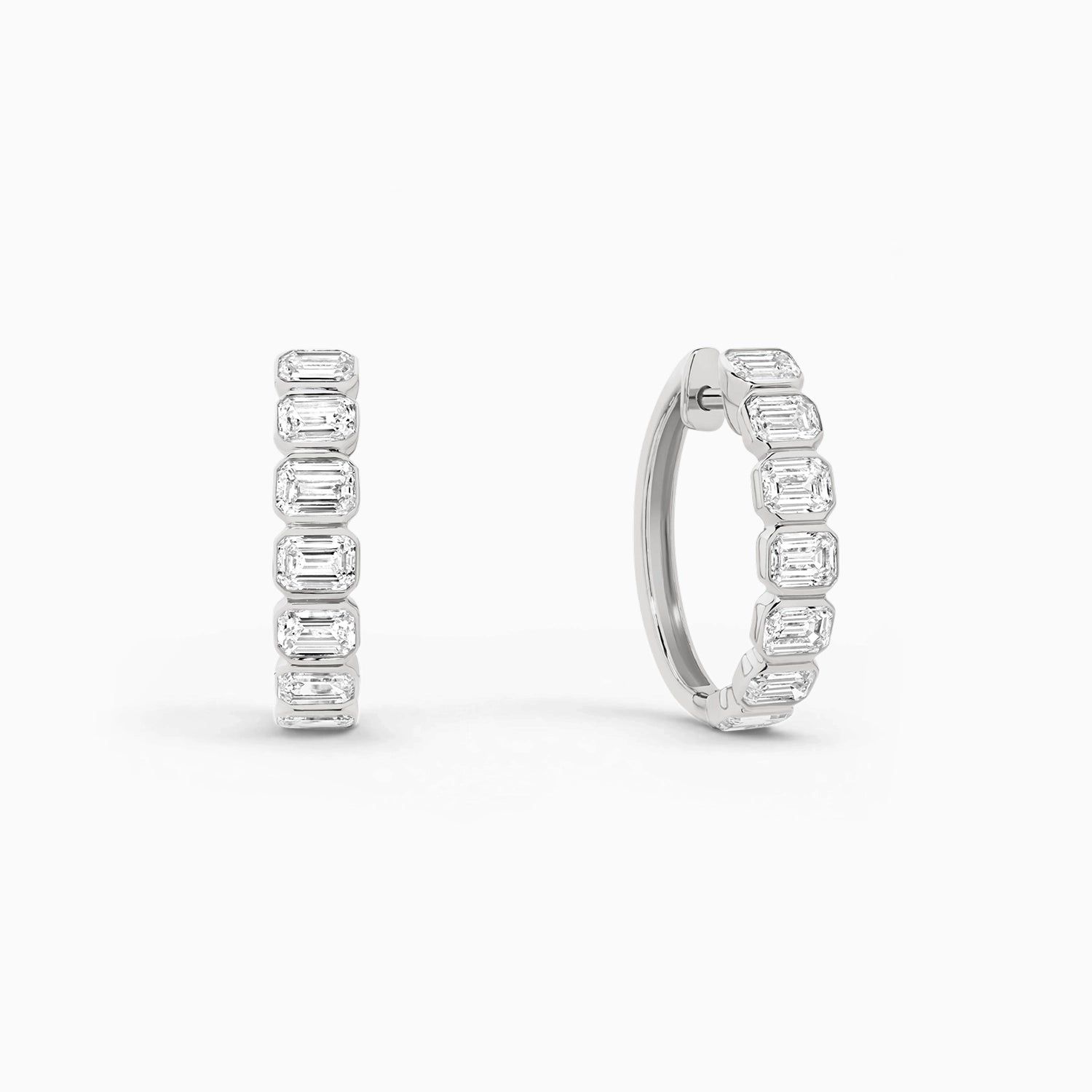 Cassie Emerald Bezel Hoops