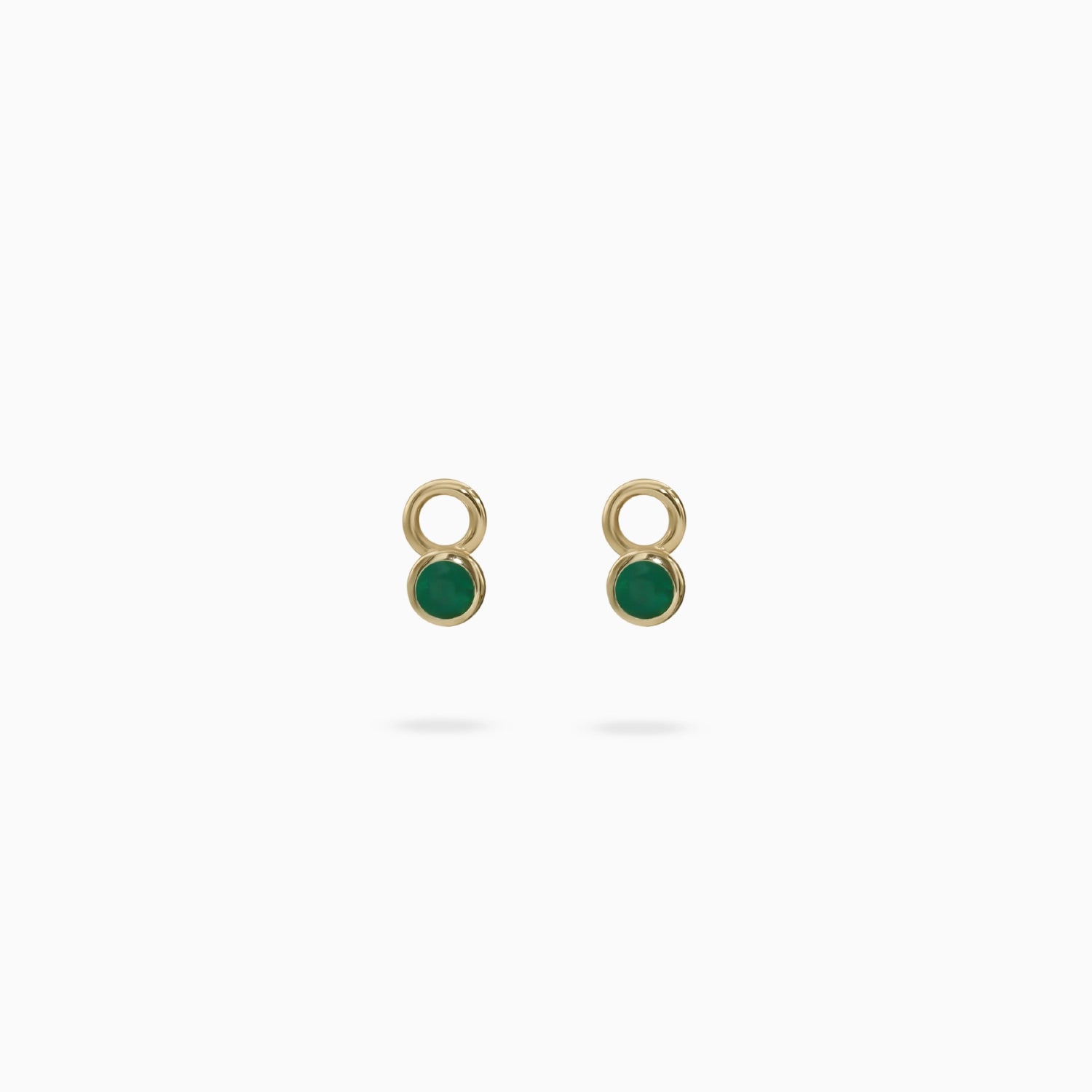 Bella Emerald Bezel Huggie Charms