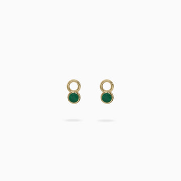 Bella Emerald Bezel Huggie Charms