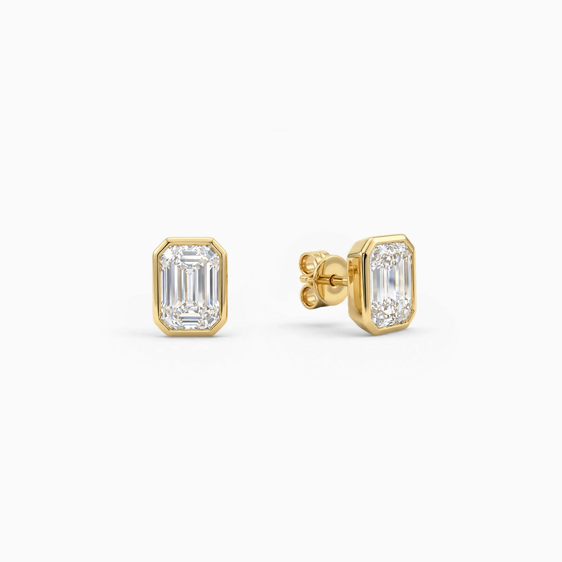 Clara Emerald Bezel Stud Earrings