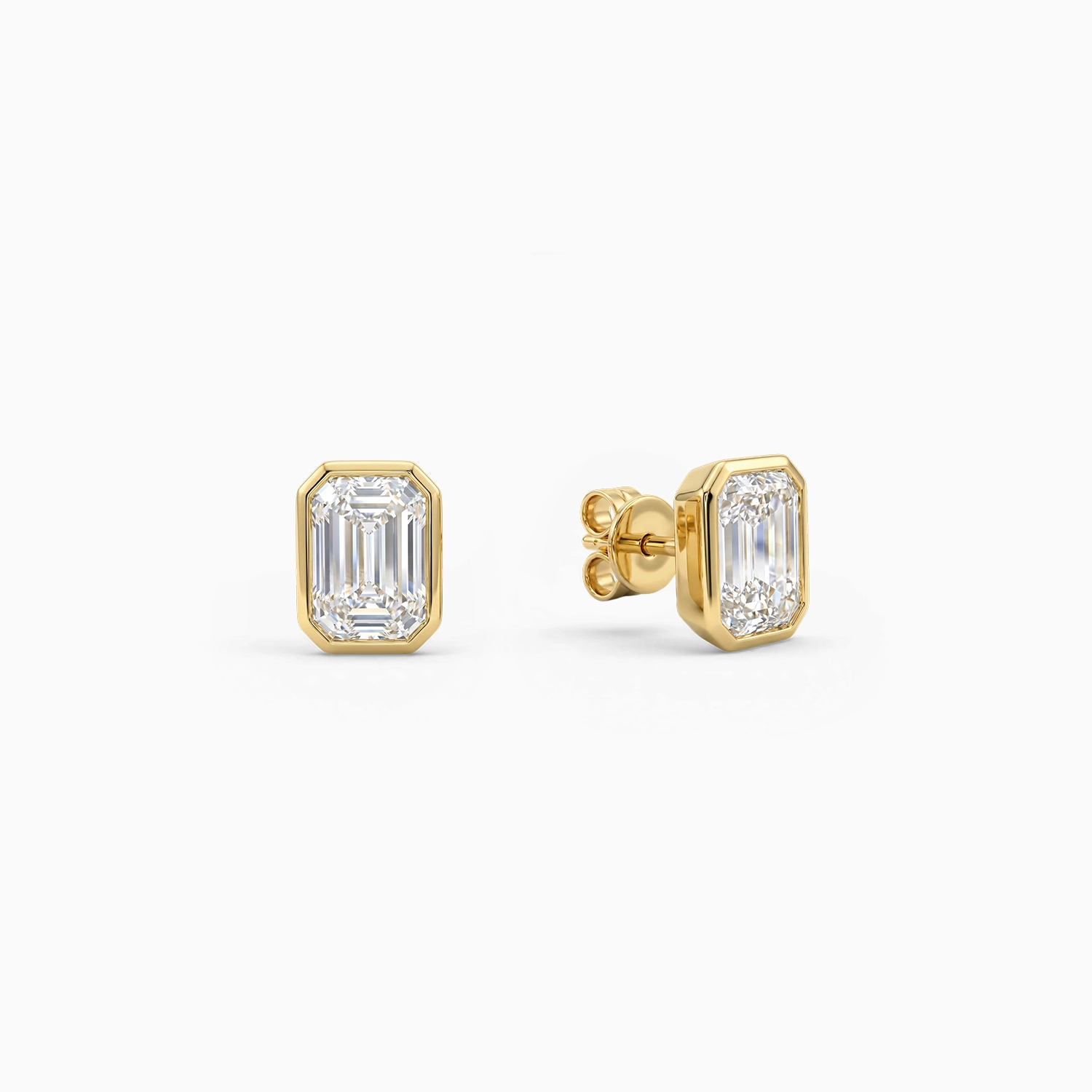 Clara Emerald Bezel Stud Earrings