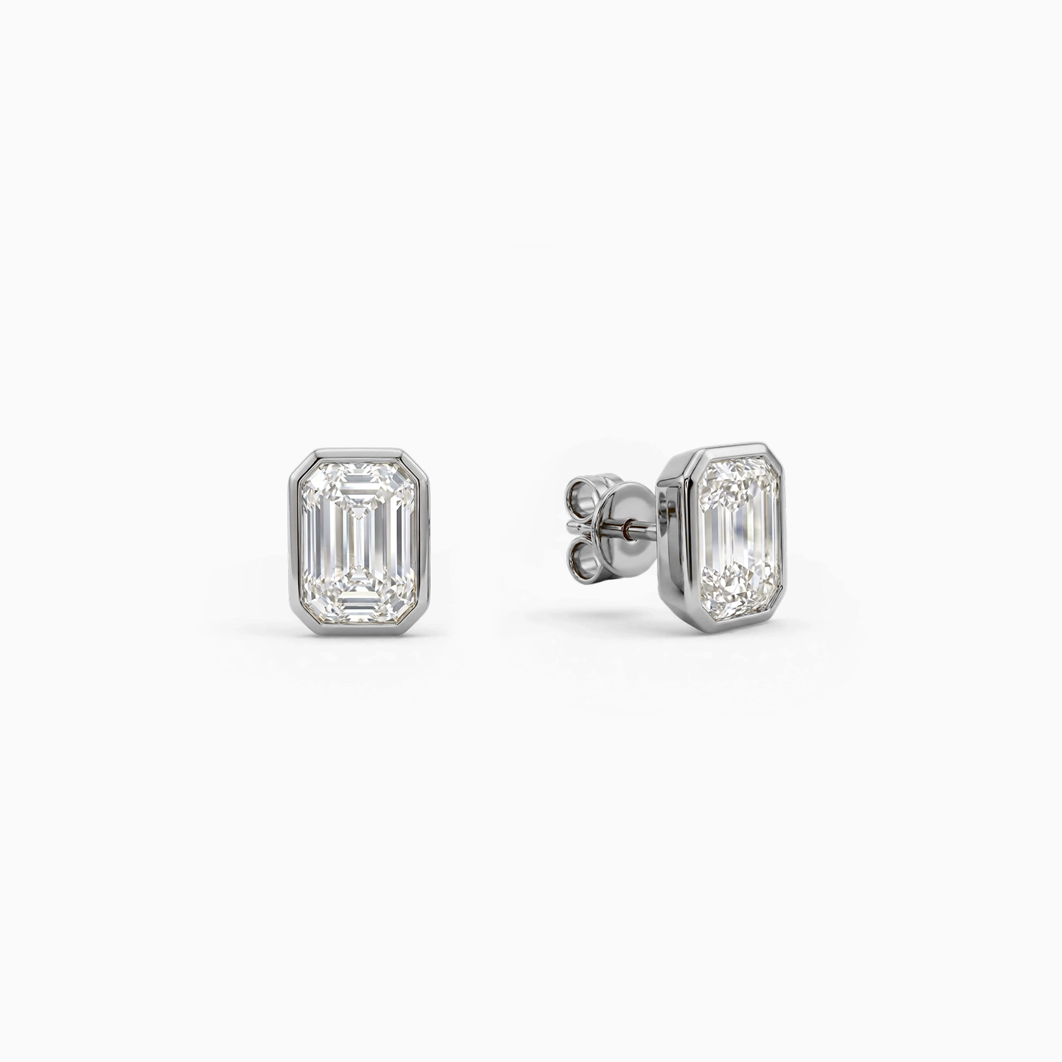 Clara Emerald Bezel Stud Earrings
