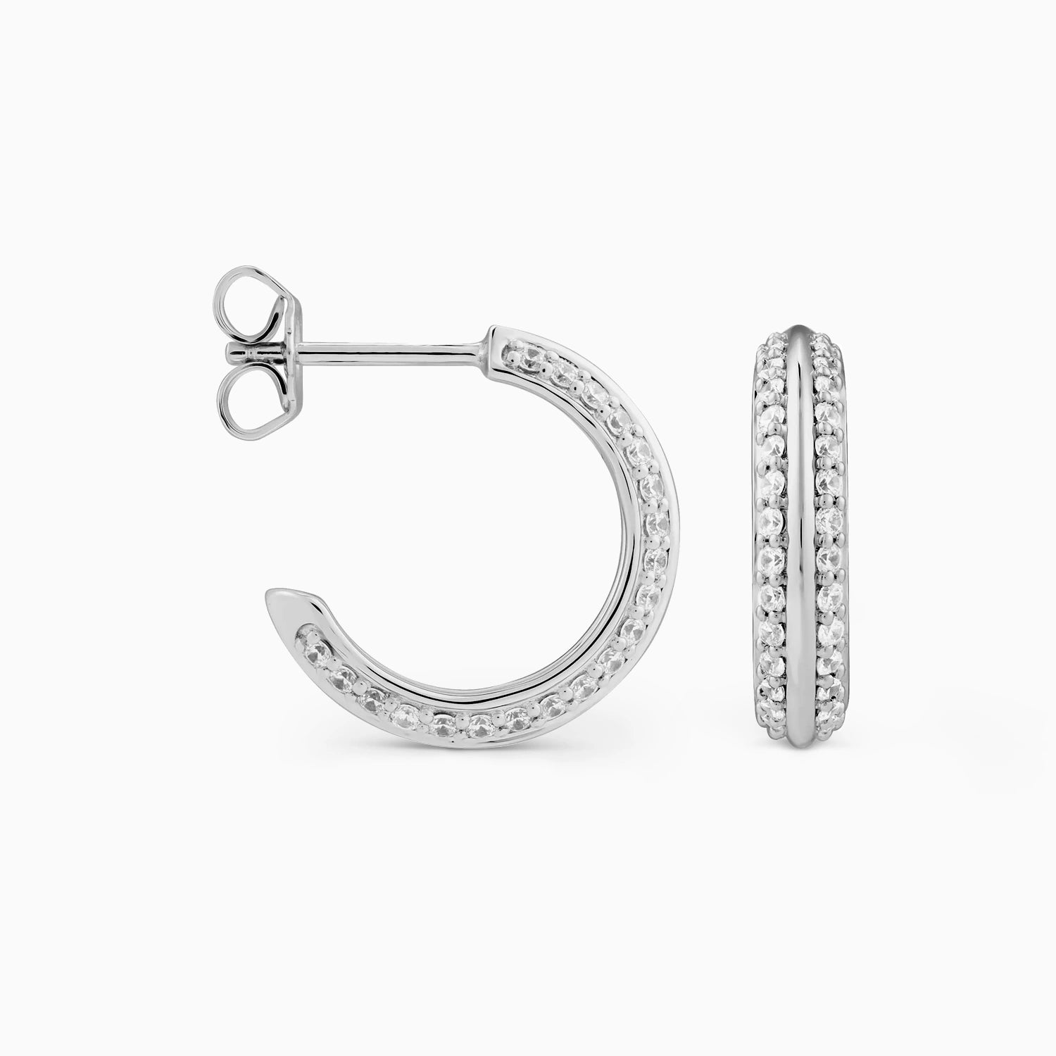 AYLA KNIFE-EDGE DIAMOND HOOPS Earrings Noble Jewellery