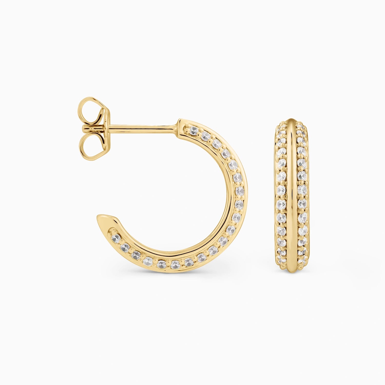 AYLA KNIFE-EDGE DIAMOND HOOPS Earrings Noble Jewellery