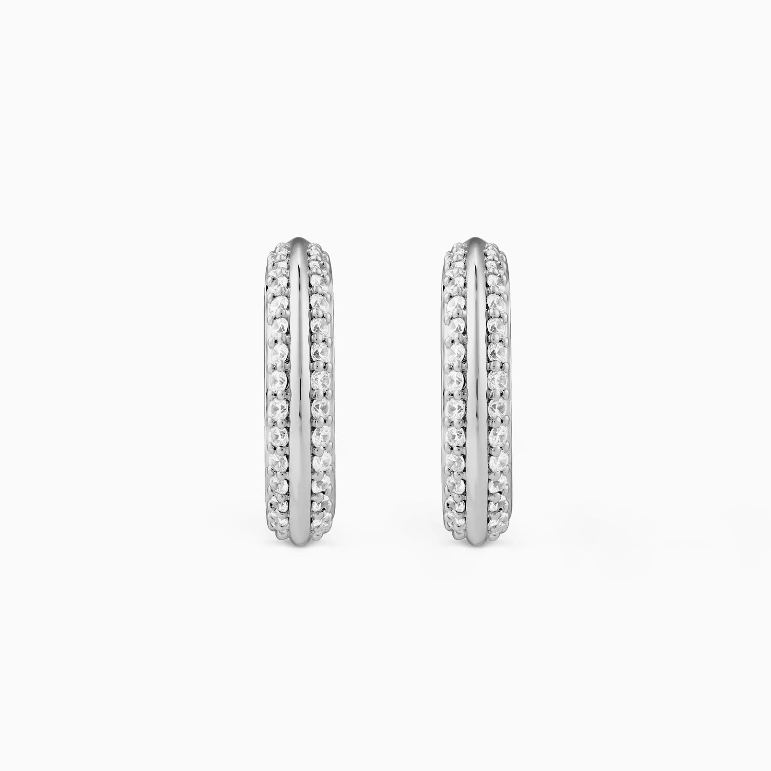AYLA KNIFE-EDGE DIAMOND HOOPS Earrings Noble Jewellery