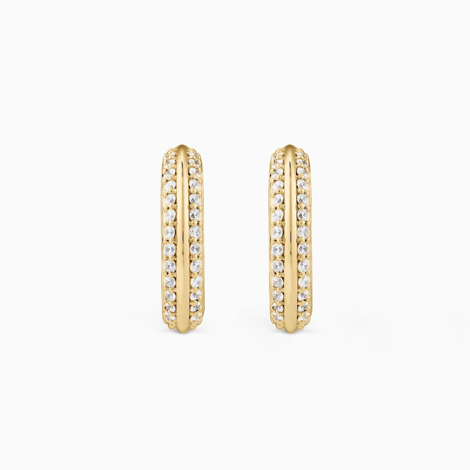 AYLA KNIFE-EDGE DIAMOND HOOPS Earrings Noble Jewellery