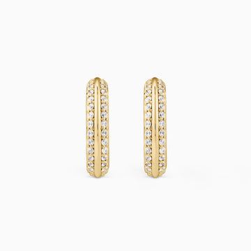 AYLA KNIFE-EDGE DIAMOND HOOPS Earrings Noble Jewellery