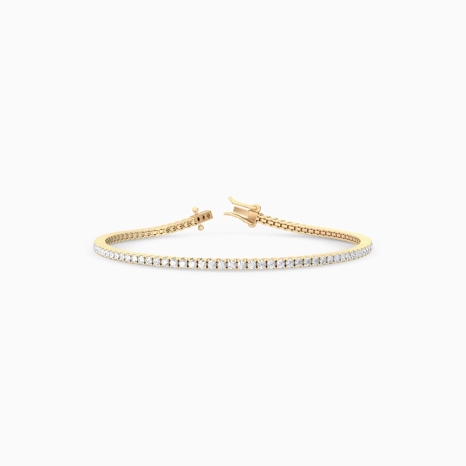IVY DIAMOND TENNIS BRACELET Bracelet Noble Jewellery 2 Carat 14K Yellow Gold Cultured
