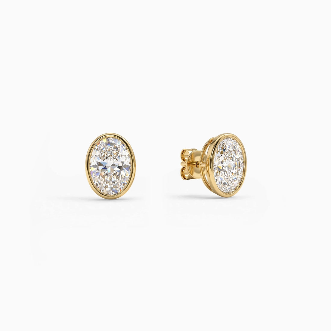 Clara Oval Bezel Stud Earrings