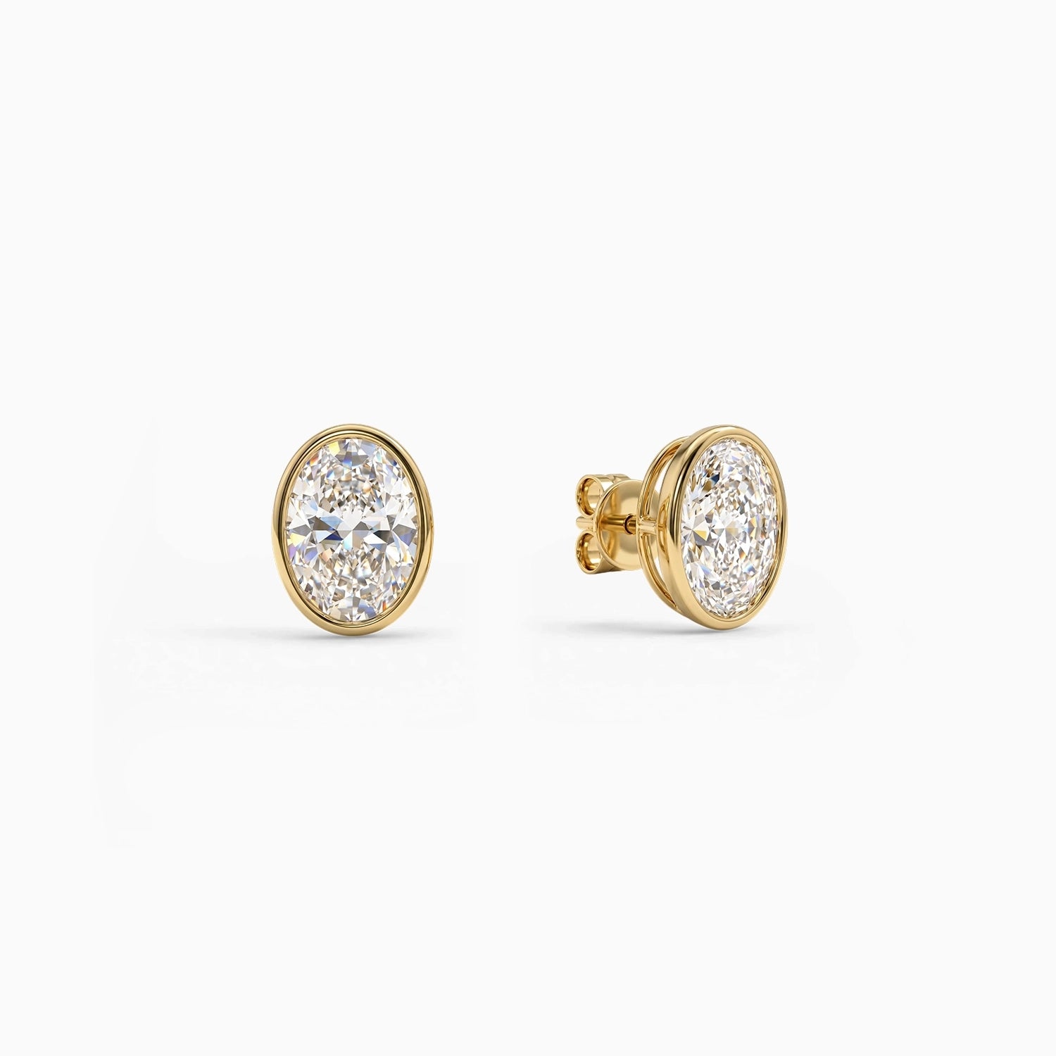 Clara Oval Bezel Stud Earrings