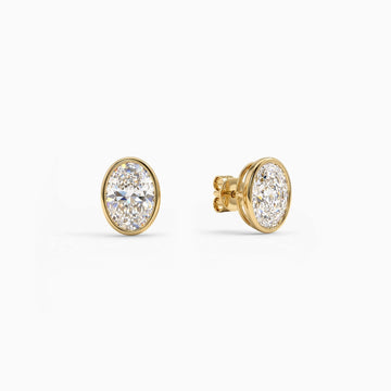 Clara Oval Bezel Stud Earrings