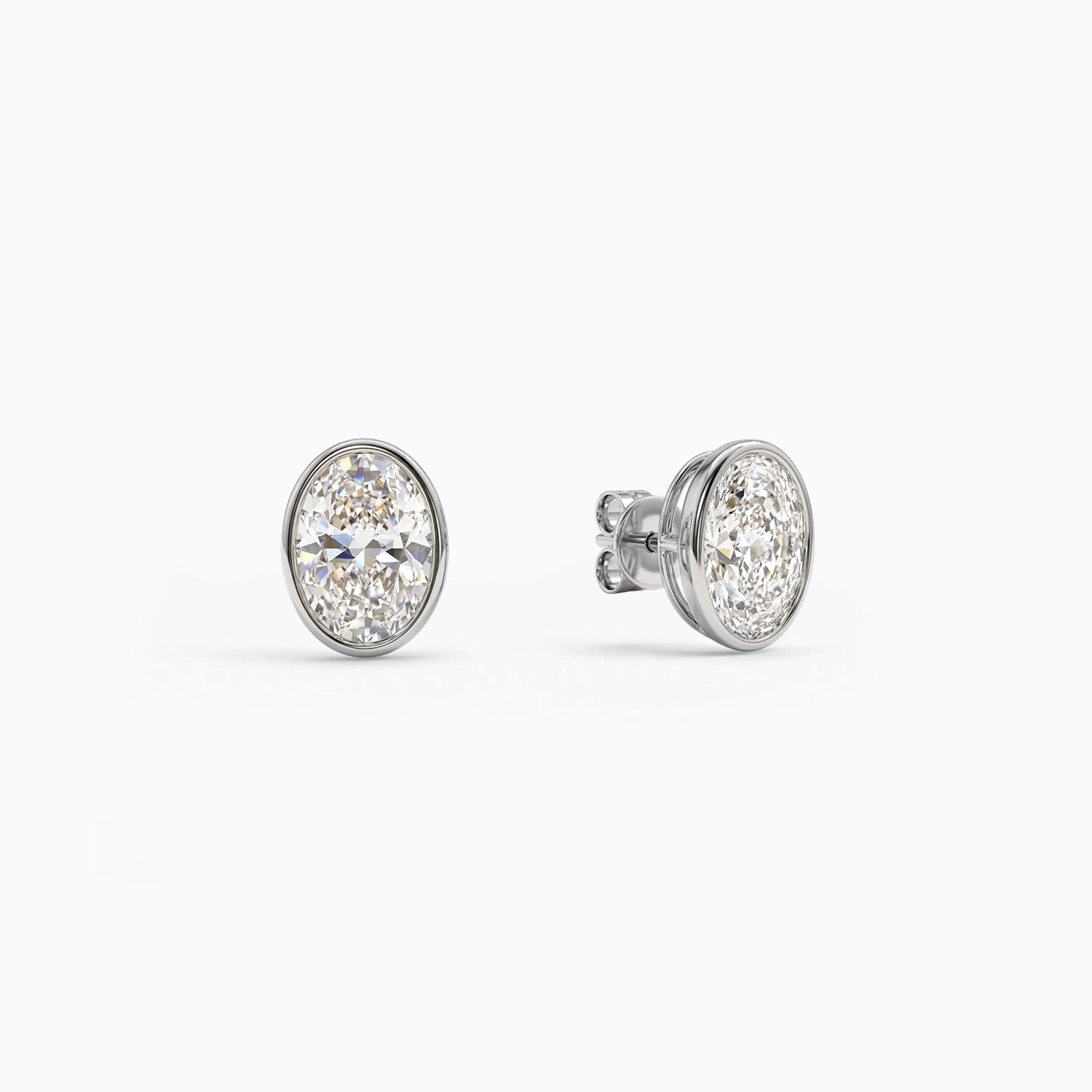 Clara Oval Bezel Stud Earrings