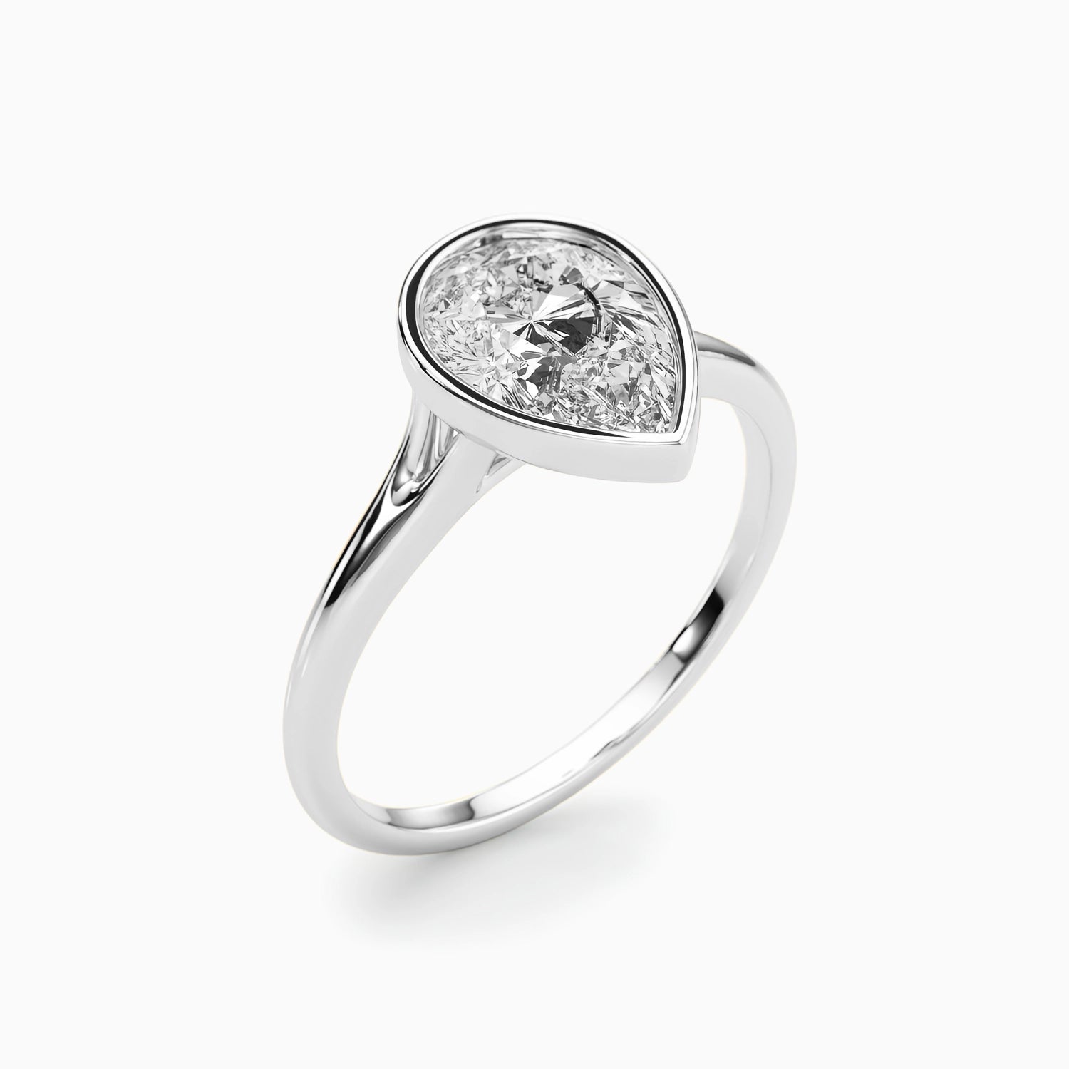 NOVA PEAR BEZEL SOLITAIRE Ring Noble Jewellery