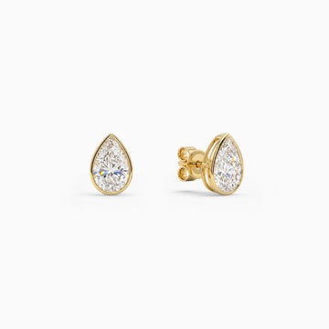 Clara Pear Bezel Stud Earrings