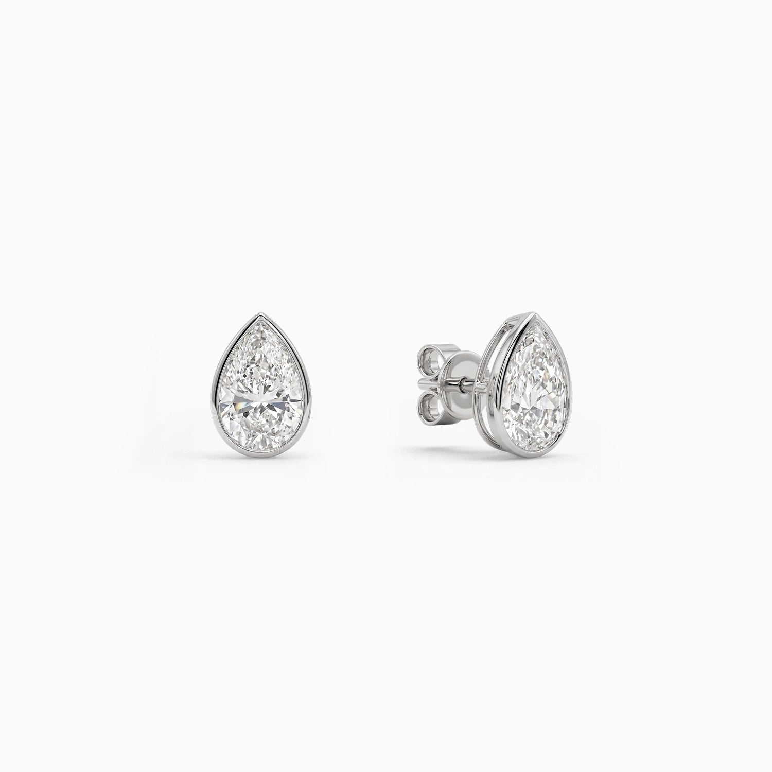 Clara Pear Bezel Stud Earrings