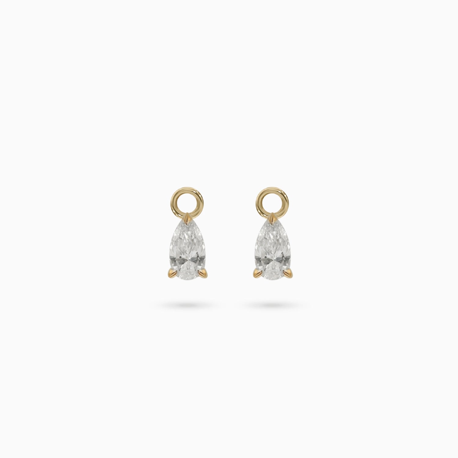 Bella Pear Diamond Claw Huggie Charms