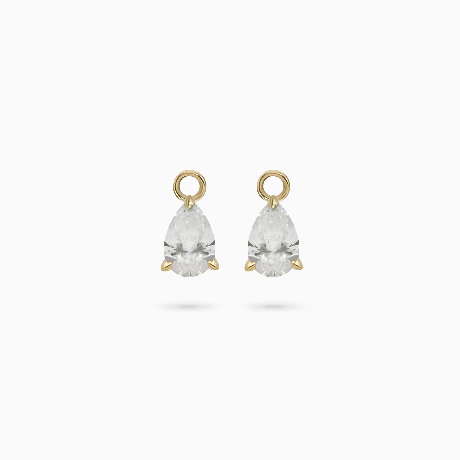 Bella Pear Diamond Claw Huggie Charms