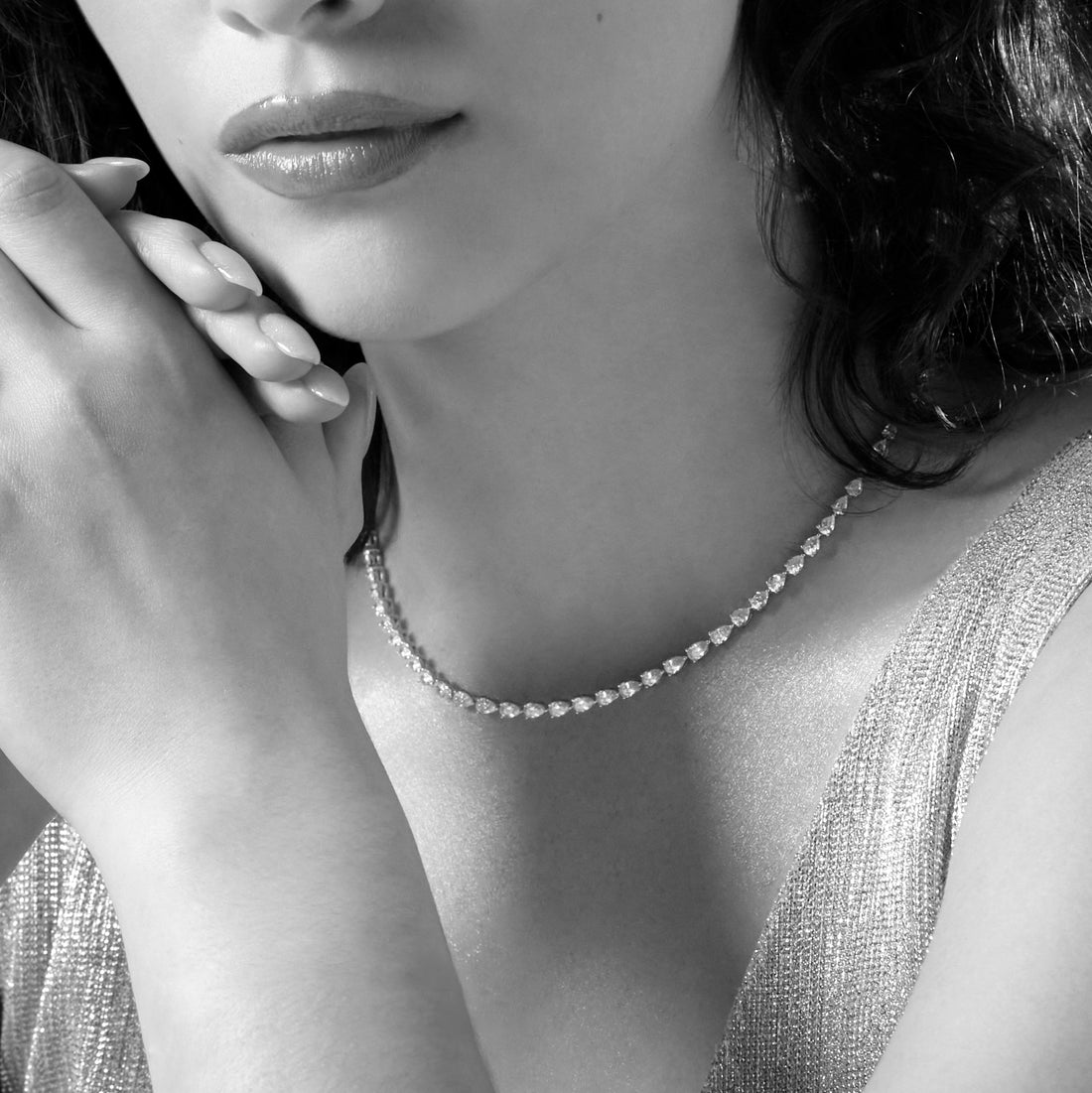 KEIRA PEAR DIAMOND TENNIS NECKLACE Necklace Noble Jewellery