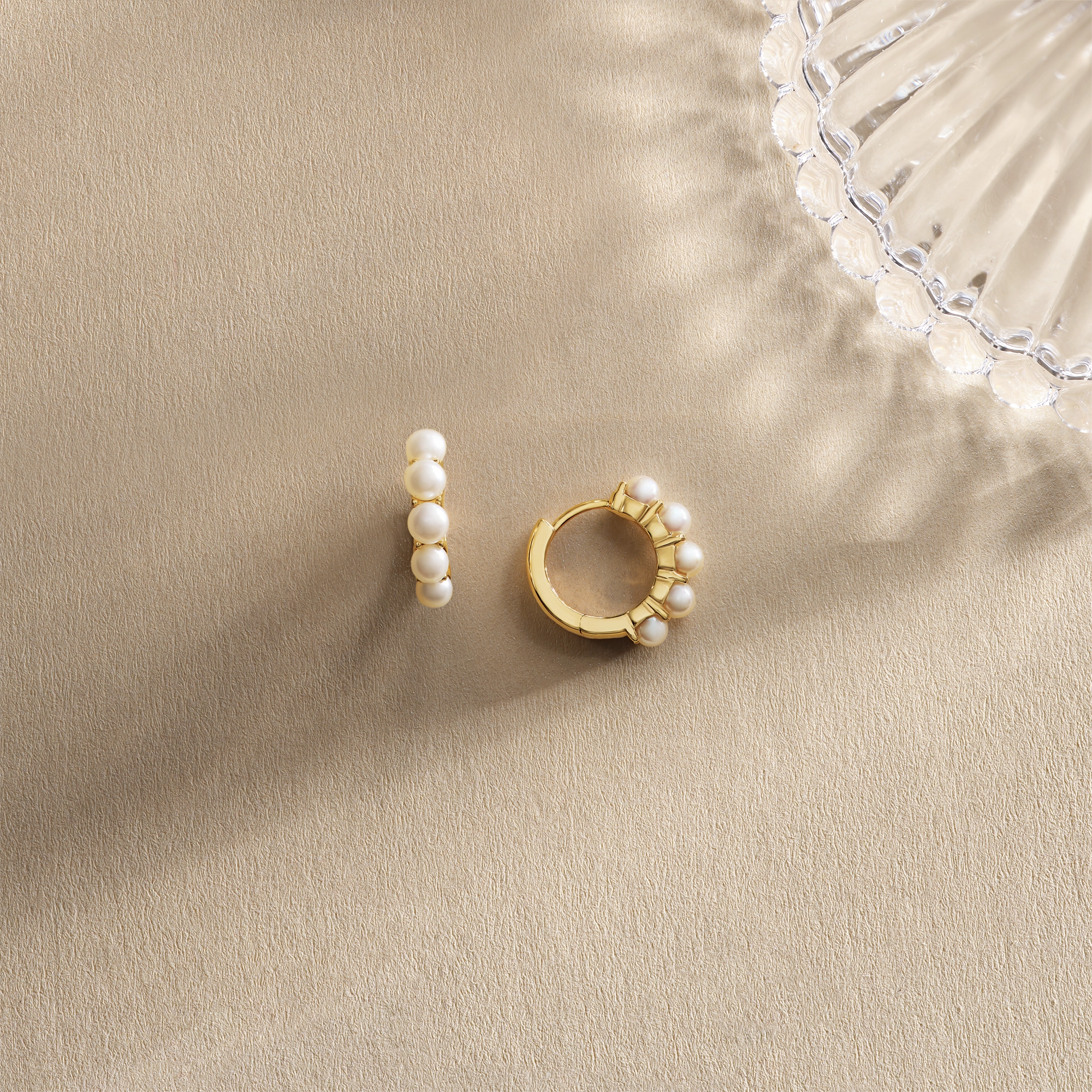 CELESTE PEARL HUGGIES Earrings Noble Jewellery