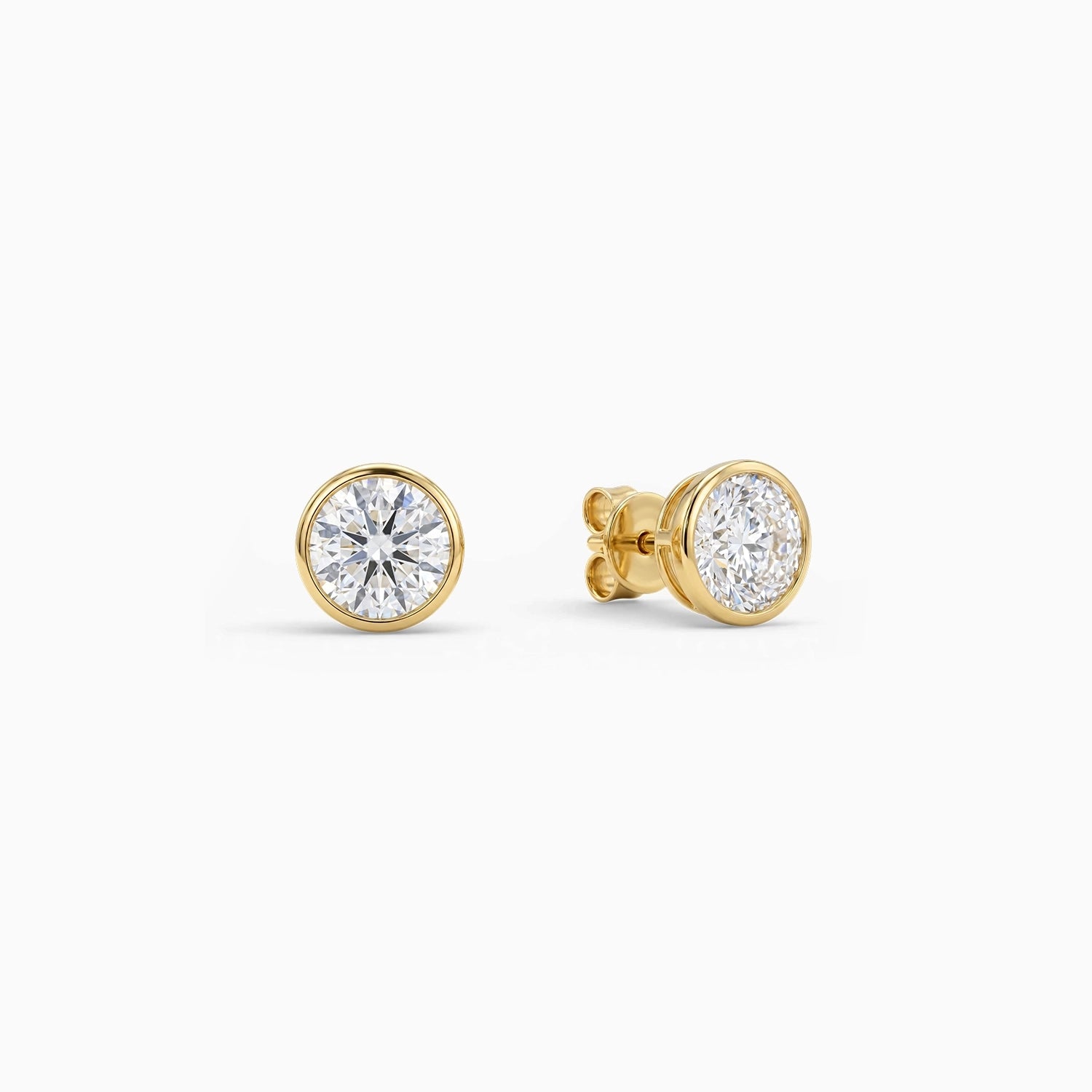 Clara Round Bezel Stud Earrings