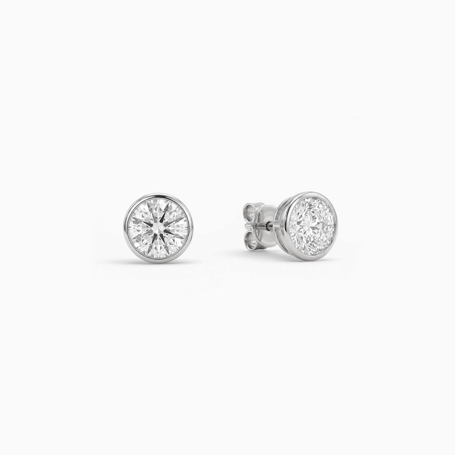 Clara Round Bezel Stud Earrings