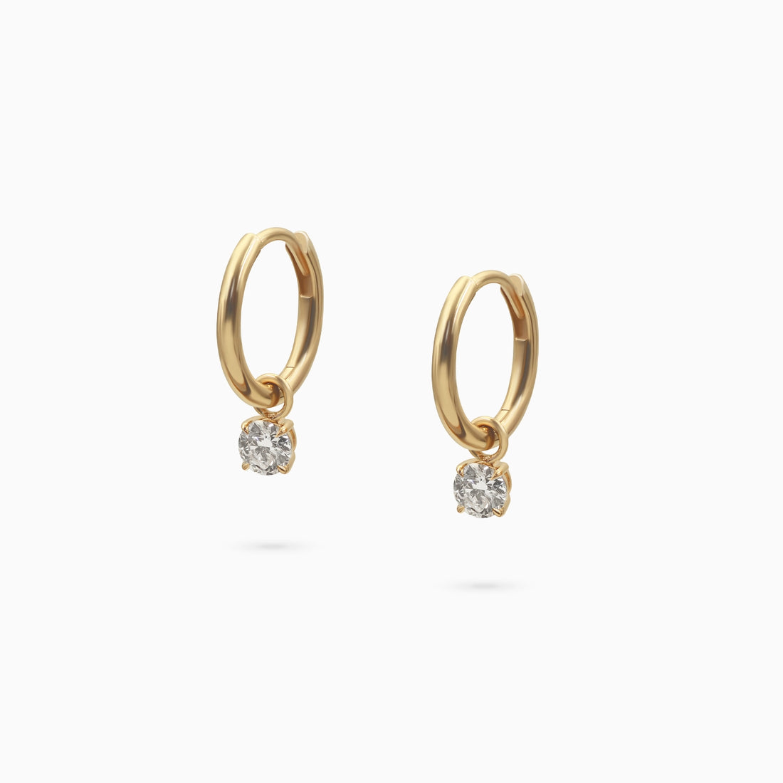 Round Diamond Drops Hoop Earrings Earrings Noble Jewellery