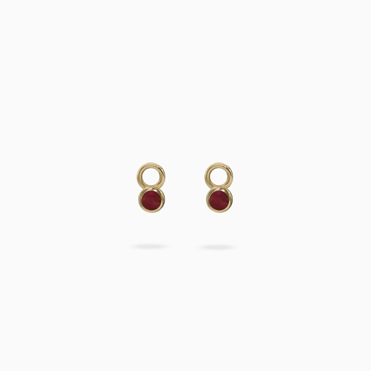 Bella Ruby Bezel Huggie Charms