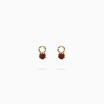 Bella Ruby Bezel Huggie Charms